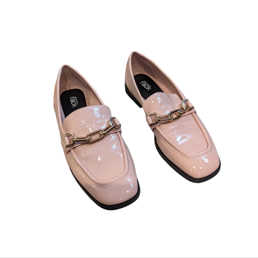 NORDSTROM RACK PALE PINK PATENT LOAFERS SIZE 6.5